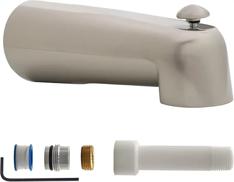 Westbrass E507DUS-07 Universal Fit 7" Diverter Tub Spout, Zinc, Satin Nickel