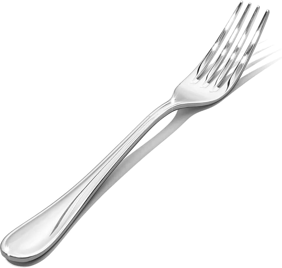 12-Piece 8-Inch Teardrop Dinner Forks Set, 18/10 Stainless Steel Table Fork