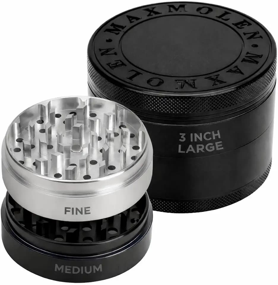 Large Manual Kitchen Spice & Seasoning Grinder, Dual Grind Plates for Fine & Medium Seasoning Texture