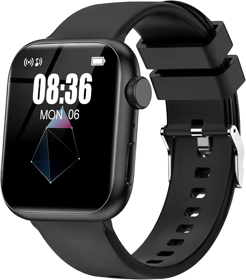 Smartwatch Damen Herren mit Telefonfunktion, 2.01" Zoll HD-Touchscreen Fitnessuhr mit Pulsuhr Schlafmonitor Schrittzähler, IP68 Wasserdicht Sportuhr, Fitness Smart Watch für Android iOS