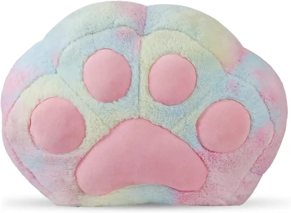 Bean Bag Chair Cover Stuffed Animal Storage bag, Tie Dye Cat's Paw, Large