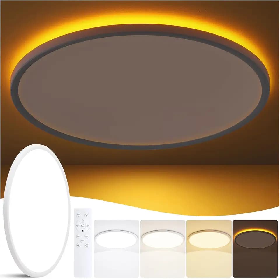 23 Inch Bedroom Ceiling Light with Night Light Flush Mount Bright Led Lamp