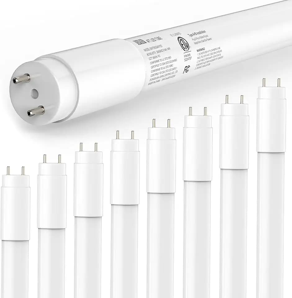 JESLED T8 LED Bulbs 4 Foot, 5000K Daylight, 8 Pack, ETL Listed