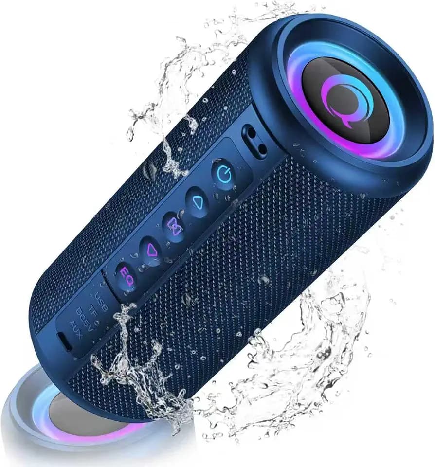 Bluetooth Lautsprecher, 2026 Musikbox Bluetooth 5.4 mit RGB Lichter, Tragbarer Lautsprecher Freisprechfunktion für Phone, 20h Akku, IP7 wasserdicht Fantastischer Sound Geeignet Outdoor/Garten/Sport