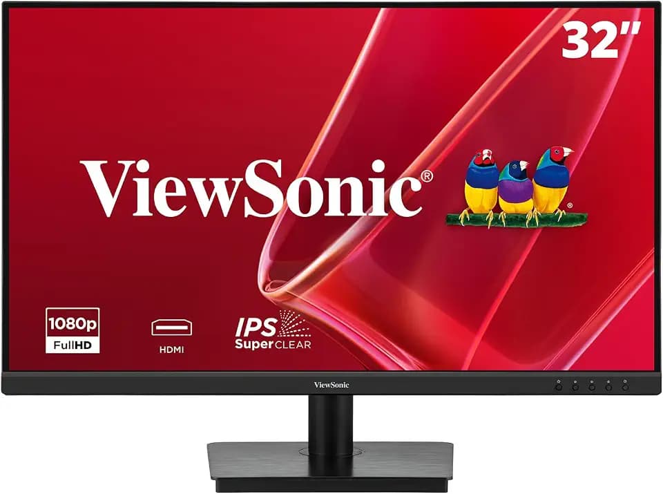 ViewSonic VA3209M 32 Zoll IPS Full HD 1080p-Monitor mit dünnen Einfassungen, 75 Hz, Eye Care, HDMI- und VGA-Eingängen für Zuhause und das Büro