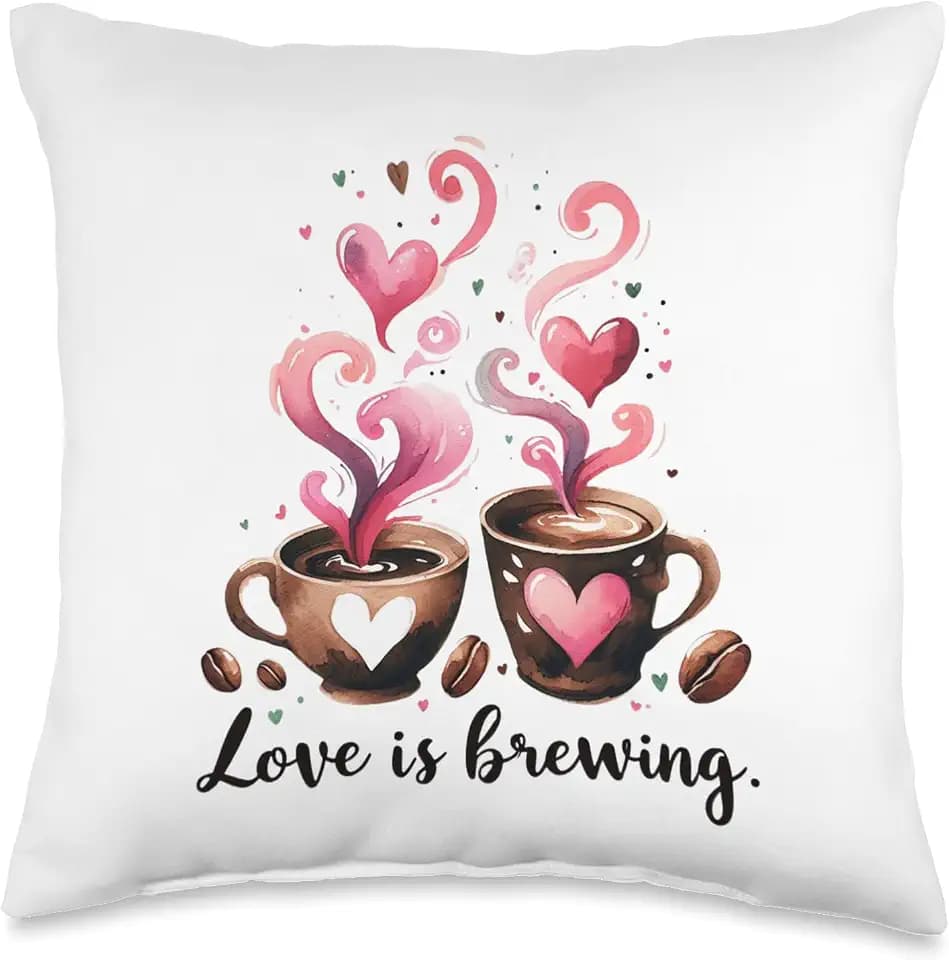 Love is Brewing Throw Pillow