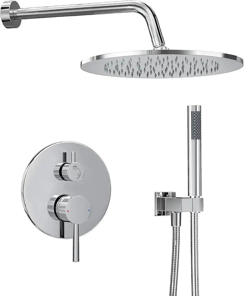 Gabrylly Shower System, 10" Wall Mounted Shower Faucet Set, Chrome