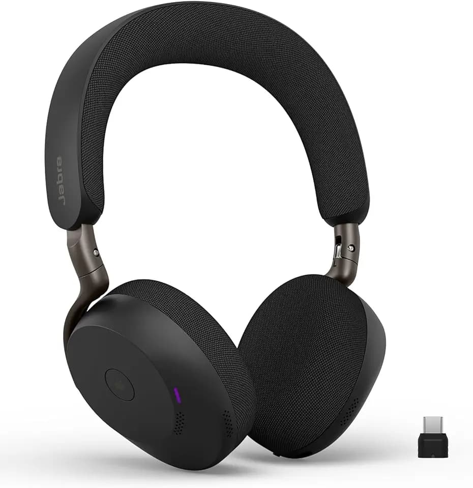 Jabra Evolve3 75 On-Ear Bluetooth Headset kabellos mit Mikrofon, Schwarz