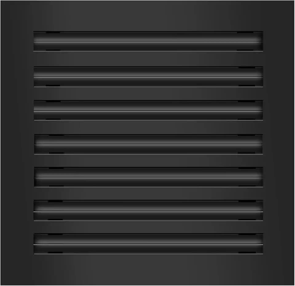 BUILDMART - 14x14 Modern AC Vent Cover - Decorative Black Air Vent - Standard Linear Slot Diffuser - Register Grille for Ceiling, Walls & Floors - Texas Buildmart