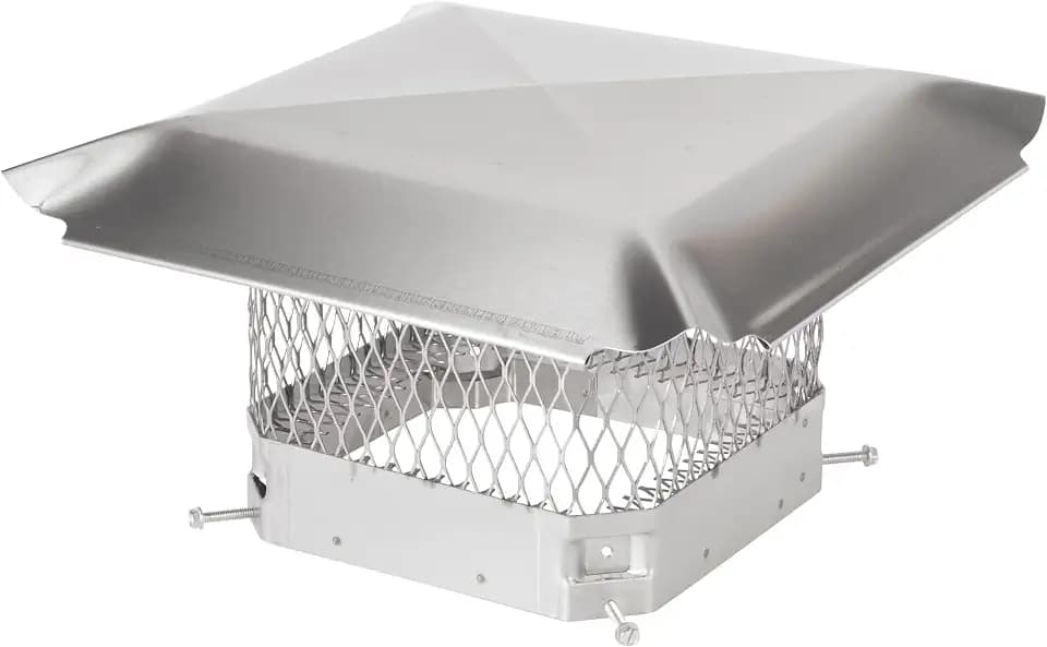 HY-Guard HGSS99 Single Flue Bolt On Stainless Steel Chimney Cover, Mesh Size 3/4", Fits Outside Existing Clay Flue Tile, 9" x 9", Stainless Steel