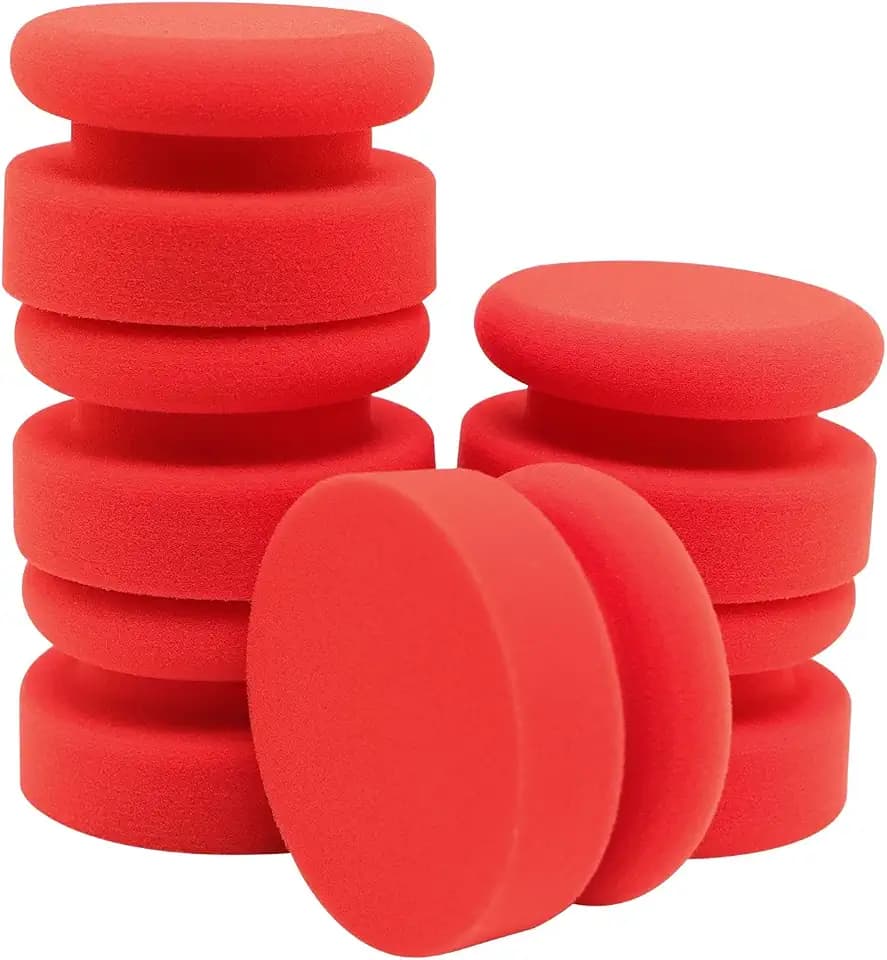 Auto Profi Handpolierschwamm, SPTA 6Pcs Auto Schaum Applicator Pads, 6Pcs runde Form Seite drücken Hand Polierschwamm Pads Kit zum Wachsen Polieren Farbe Keramik Glas Reinigung