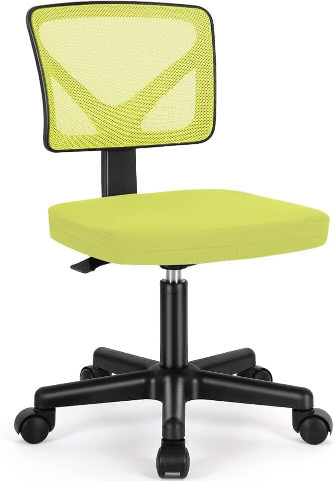 Sweetcrispy Small Armless Desk Chair, Mesh Rolling Office Chairs