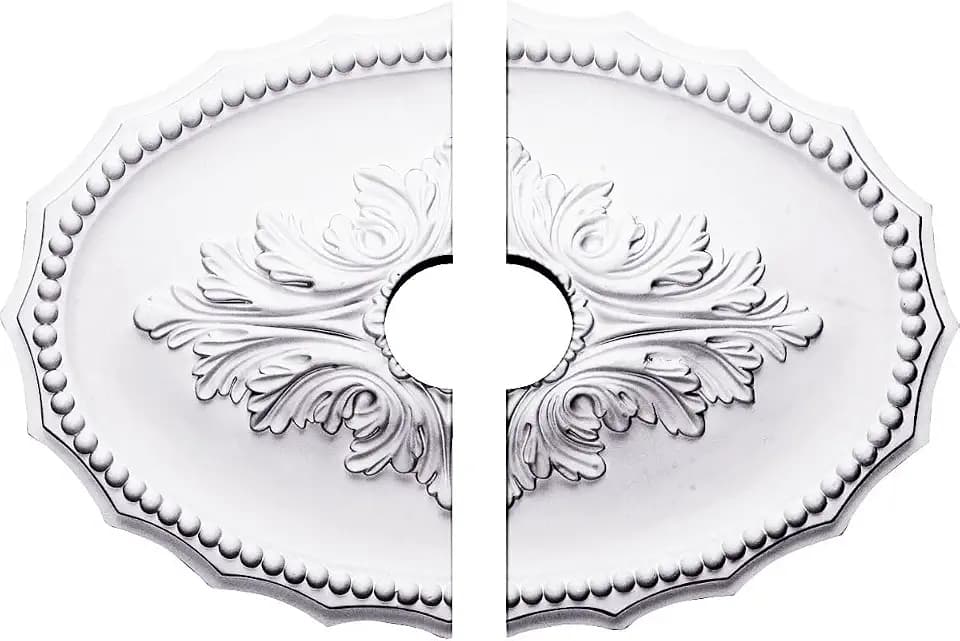 16 7/8"W x 11 3/4"H x 3 1/2"ID x 1 1/2"P Oxford Ceiling Medallion, Two Piece (Fits Canopies up to 3 1/2")