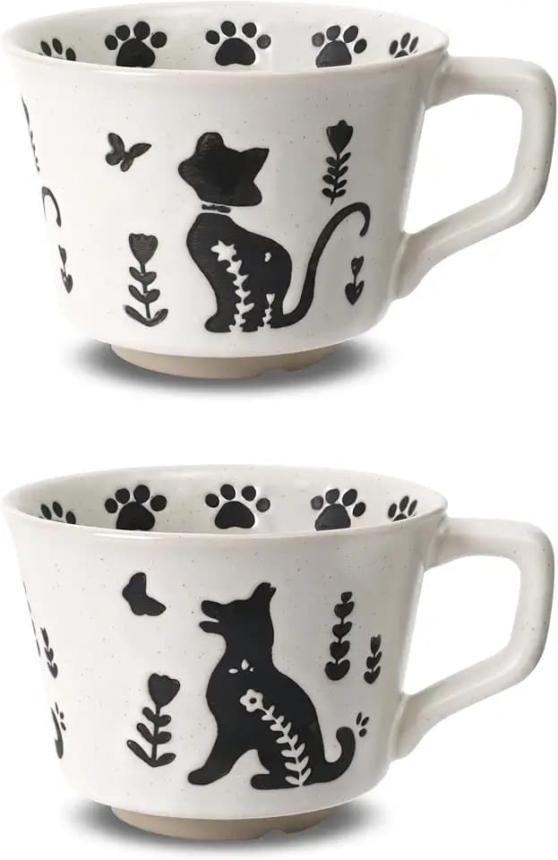 11 oz Ceramic Coffee Mug, Stoneware Teacup with Handle
