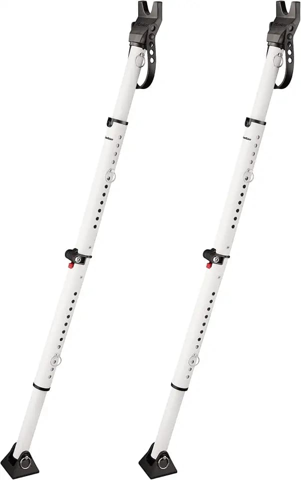 Master Lock White Compact Door Stopper Folding Security Bar, Adjustable from 25-1/2 to 43-1/2 Inches Long for Hinged and Sliding Doors, Door Barricade, Pack of 2, 270EC2