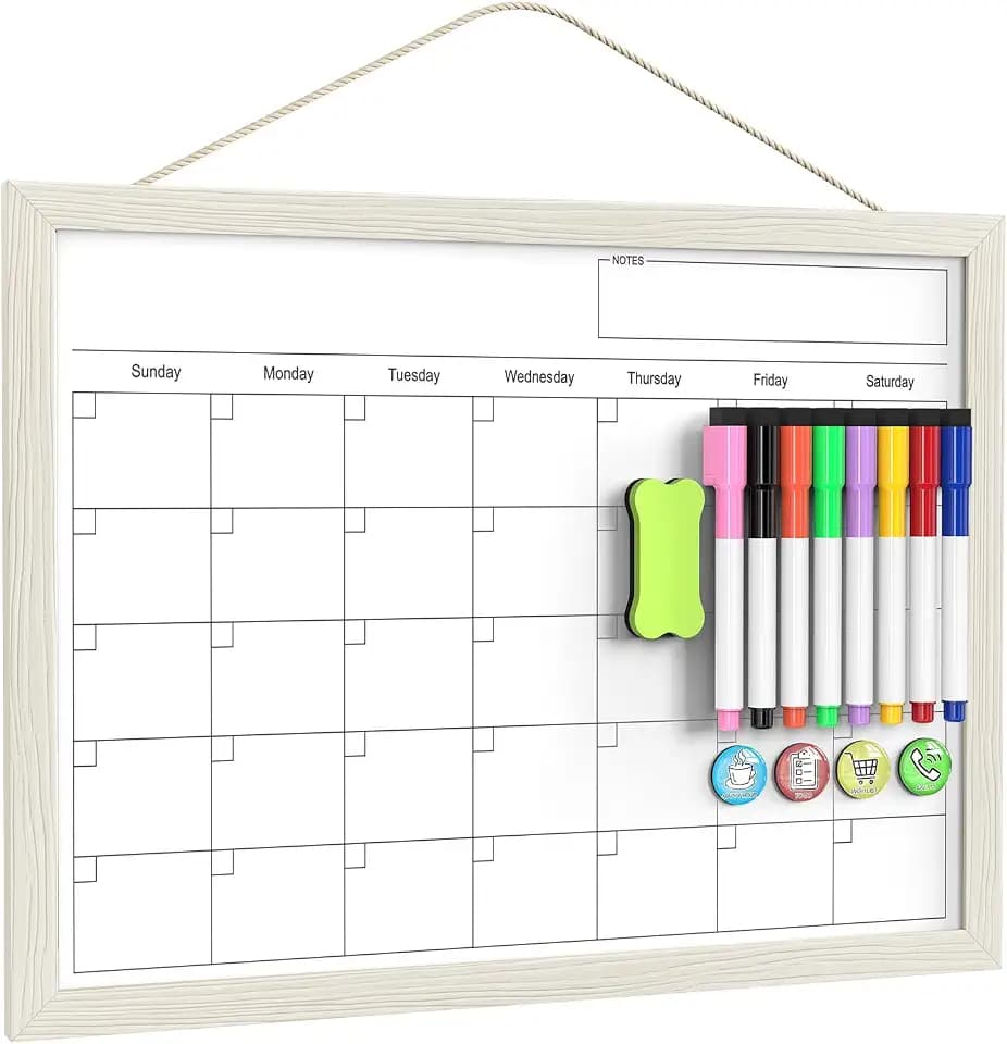 Tankee Whiteboard Calendar, 17x13 Hanging Dry Erase Calendar for Wall