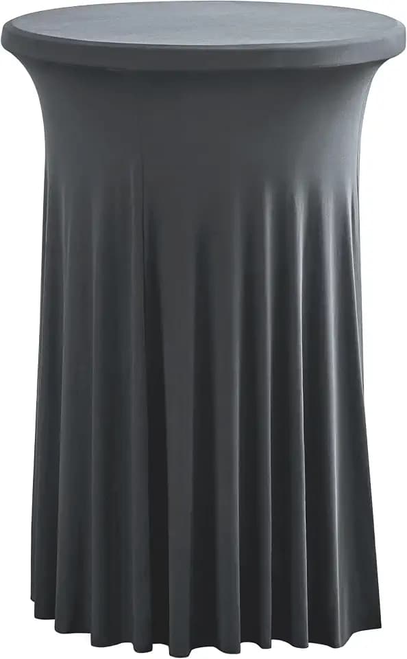 Highboy Cocktail Table Cover Skirt Bar Tablecloth (24" x 43", Dark Gray)