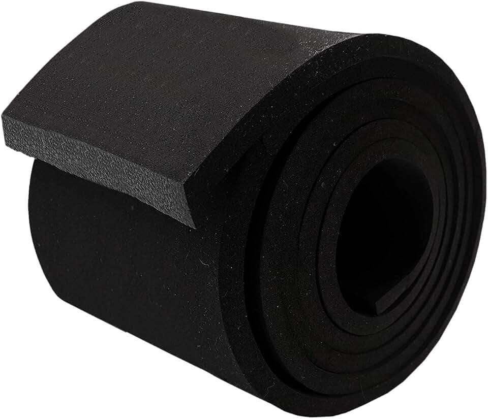 Neoprene Foam Strip Roll By Dualplex, 4" Wide x 10' Long x 1/4" Thick, Weather Seal High Density Stripping – Weather Strip Roll Insulation Foam Strips - 10 Feet Long