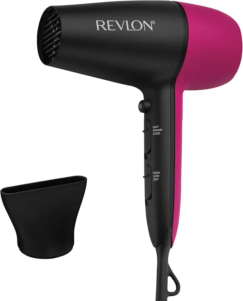 REVLON Perfect Match Lightweight Hair Dryer, 1875 Watts, Black/Pink