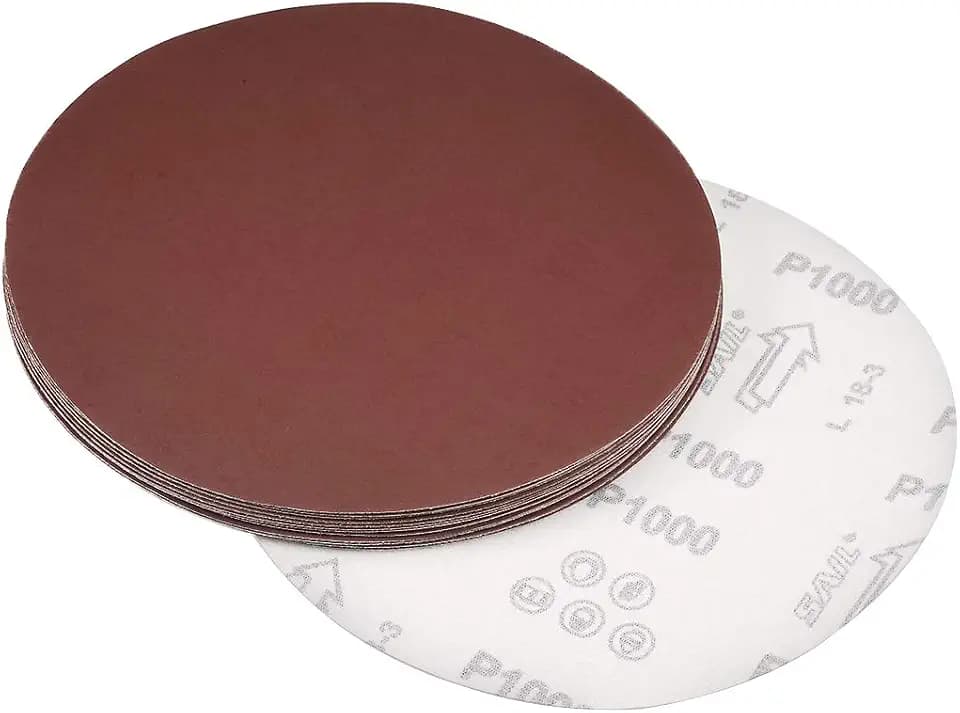 uxcell 8" Hook and Loop Sanding Discs 1000 Grit Aluminum Oxide Sandpaper for Random Orbit Sander Wood Metal Dry Polishing 15pcs