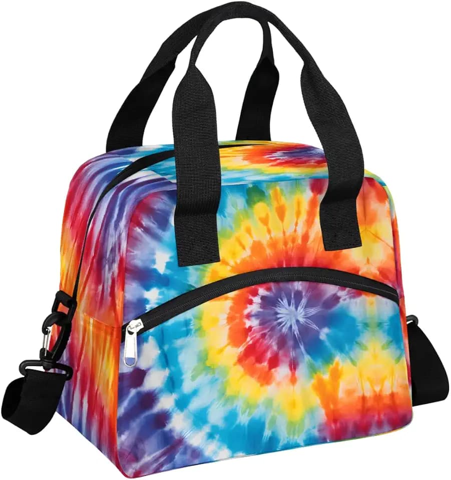 Lunch Bag Abstract Swirl Tie Dye Lunchbox Organizer Insulated Handbag