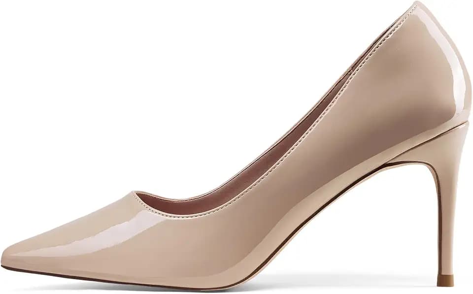 Elisabet Tang 3 in Classic Pointy Pull on Heeled Wedding Pumps - Comfortable Stiletto Closed Toe Dress Heels for Prom Work