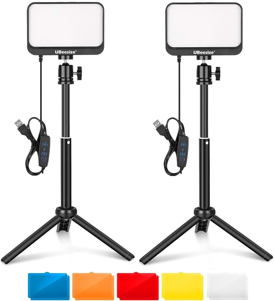 UBeesize 2Pcs Streaming Licht, Key Light Mit Einstellbar Stativ Ständer