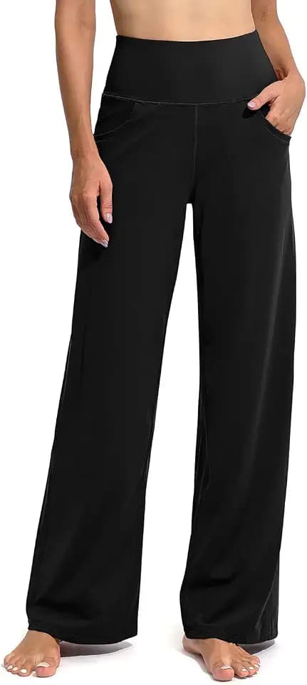 Promover Wide Leg Pants for Woman Yoga Pants with Pockets Stretch