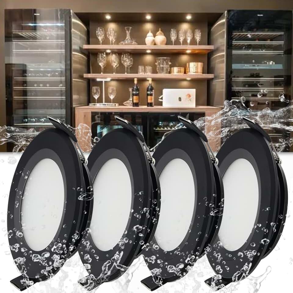 LED Einbaustrahler 12V, 2,50W LED Spot Einbauleuchten, Dimmbar, 50-60mm Lochdurchmesser, IP64 Flach Einbauspots für Wohnmobil Boot Wohnwagen Auto Camper Yacht Möbel, 6000K Kaltweiß, 4er Pack