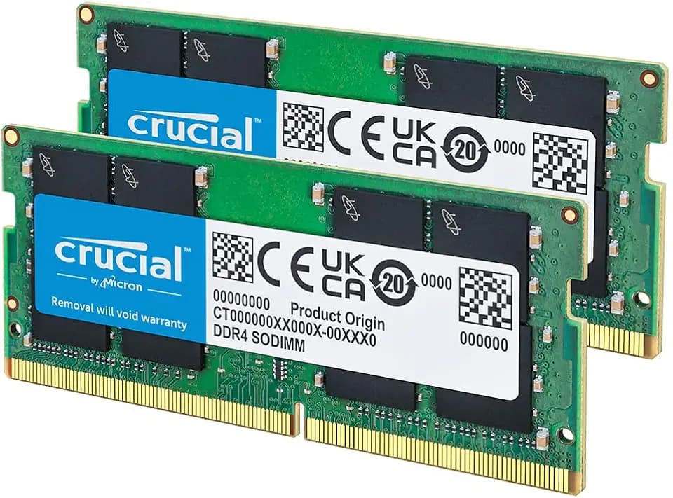 Crucial DDR4 RAM 32GB Kit (2x16GB) 3200MHz SODIMM CL22, Arbeitsspeicher für Laptop/Notebook, Mini PC (auch 2933MHz / 2666MHz) - CT2K16G4SFRA32A