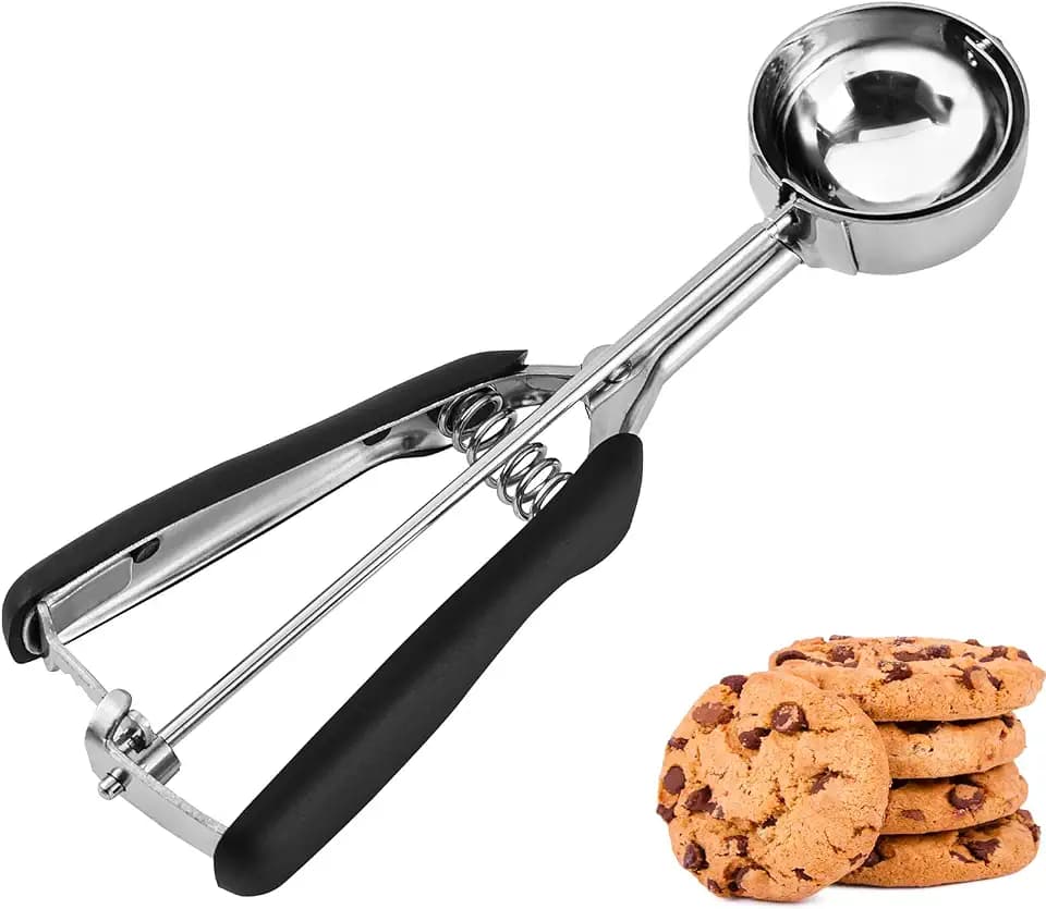 JUNADAEL J Medium Cookie Scoop, 2 Tablespoon Cookie Scoops for Baking, Cookie Dough Scoop, Spring-Loaded, Comfortable Grip, Non-Slip, For Making Cookies Muffin Cupcake Pancake Ice Cream Meatball