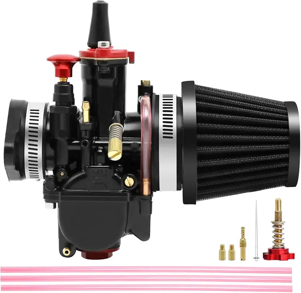 PWK Vergaser-Kit 21 24 26 28 30 32 34 mm Rennvergaser Universal 2T 4T Vergaser mit Luftfilter Ansaugkrümmer Boot Jets Motorrad-Rennvergaser-Kit für 75 cc - 125 cc Dirt Pit Bike ATV (24 mm)