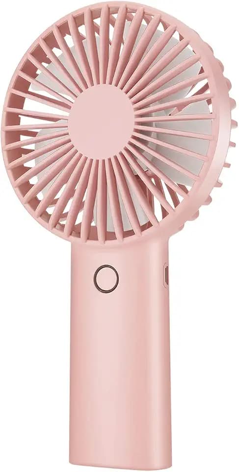 Mini Tragbarer Handventilator mit 4400mAh wiederaufladbarem Akku, 3 Geschwindigkeiten, persönlicher Ventilator für den Innen- und Außenbereich, ultra leise (Rosa)