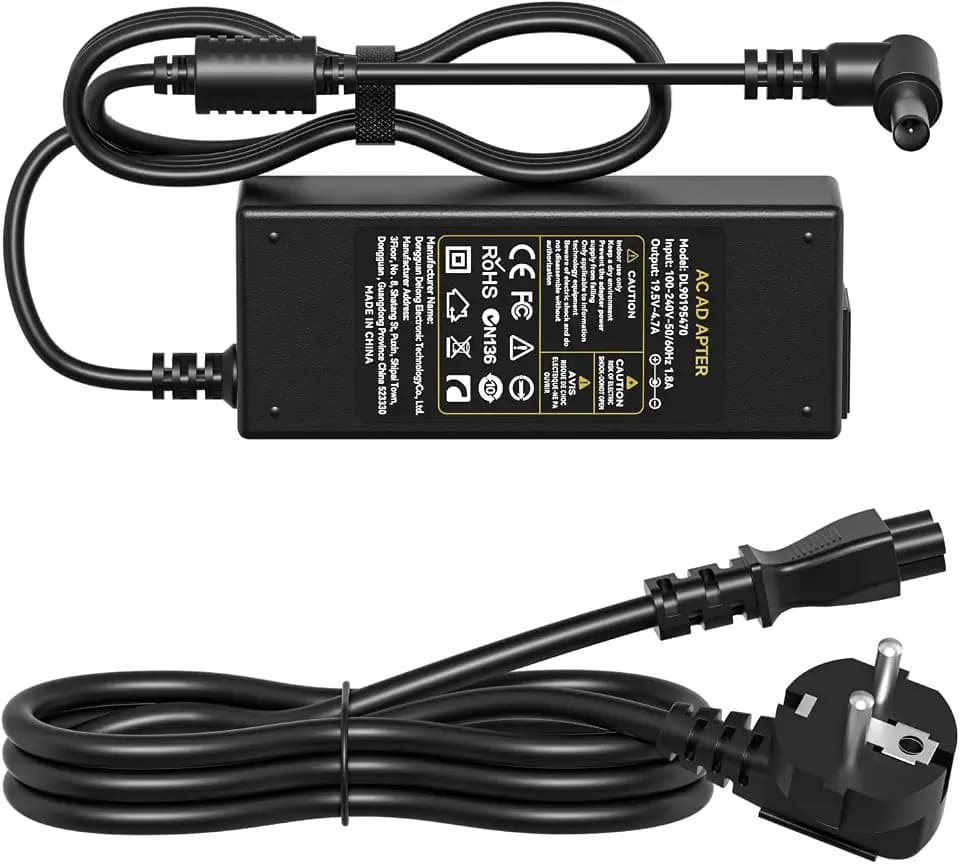 19.5V 4.7A Netzteil für Sony Vaio Laptop Ladekabel PCG VGN VGP 90W Adapter Ladegerät, Bravia TV KDL-24 KDL-32 KDL-40 KDL-42 KDL-48 Sony KDL W600B W650A W700B W800B Smart LED LCD HDTV TV Charger