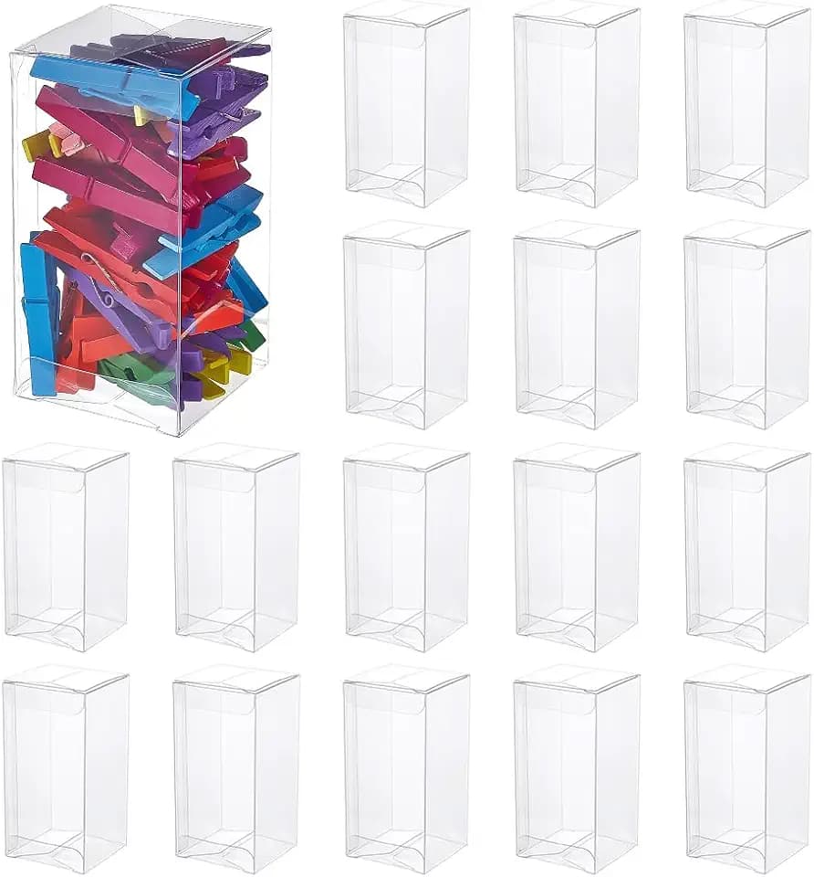 BENECREAT 4x2x2 Clear PVC Wedding Favor Box, 40Pcs Rectangle Container