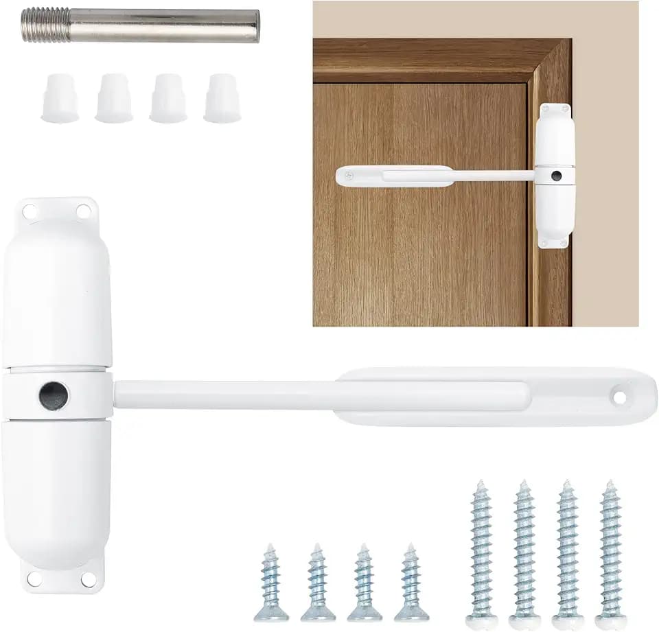 Uenhoy Automatic Door Closer Adjustable Spring Self-Closing White