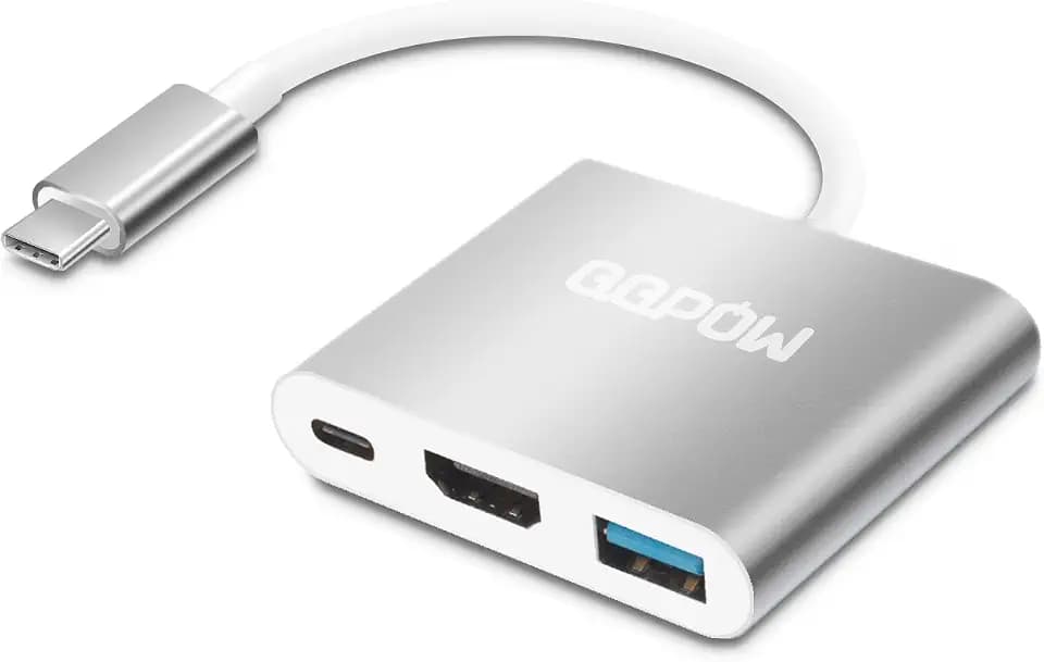 Type C USB 3.1 Hub mit HDMI Unterstützung 4K Vision Output Charge Port für MacBook, Google Chromebook Pixel und Typ C Geräte (HDMI+USB3.0+Type-C, silbrig)