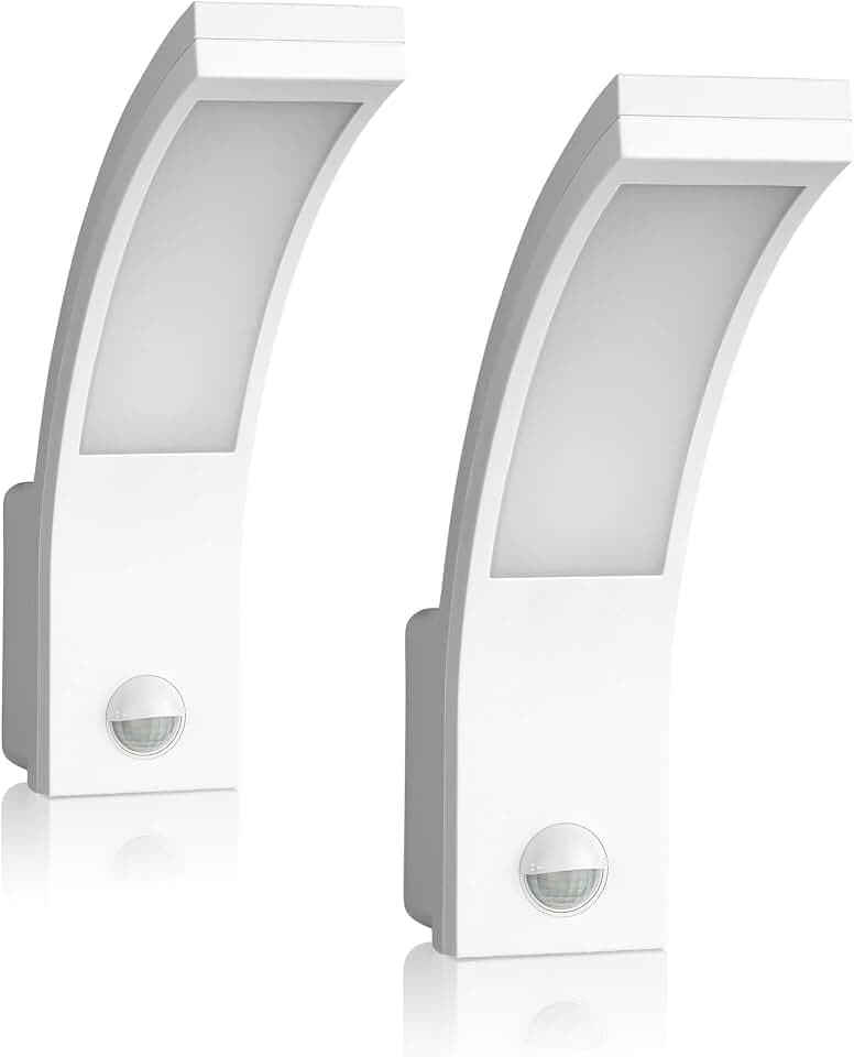 SEBSON Außenlampe mit Bewegungsmelder 15W Weiß 9m / 140° - 2er Set