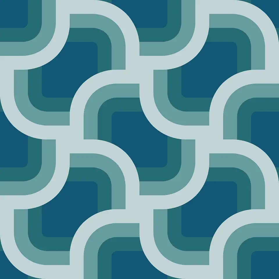 Nicole Miller New York Retro Geo Peacock Blue Peel & Stick Wallpaper