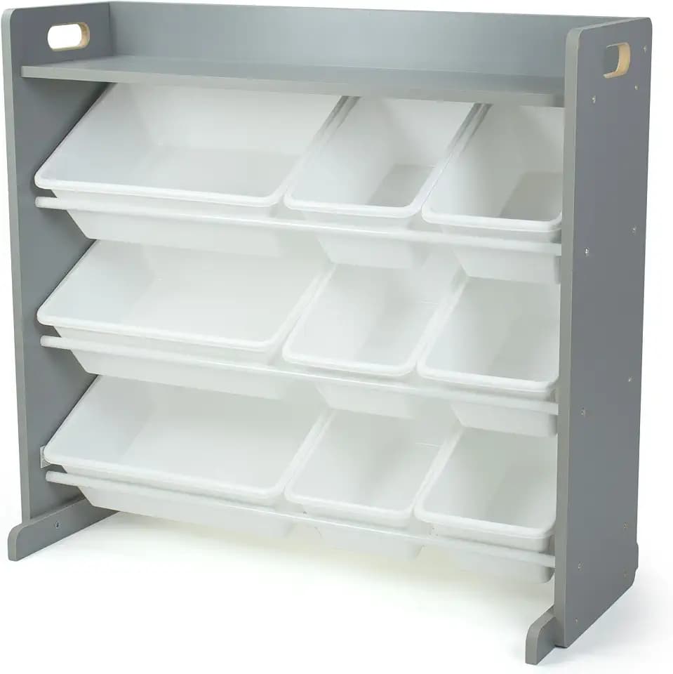 Humble Crew Kids Toy Organizer with Display Shelf, 9 Bins, 3 Tier Storage