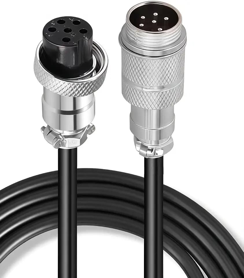 GX16 6 Pin Aviation Connector Cable, 9.84FT Male to Female Extension Cord with Panel Mount, Circular Metal Plug Wire for Industrial Equipment