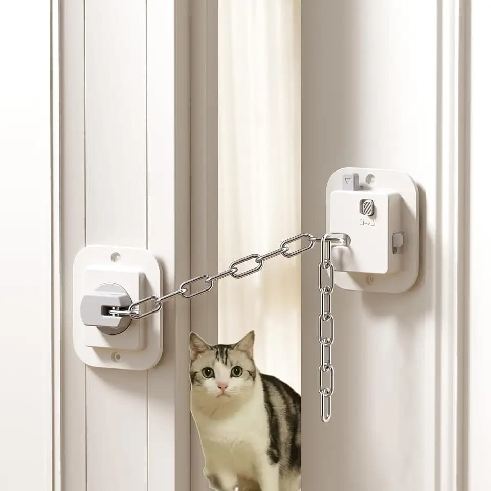YEYA Cat Door Latch with Adjustable, Child Proof Safety Door Lock, 2-Pack