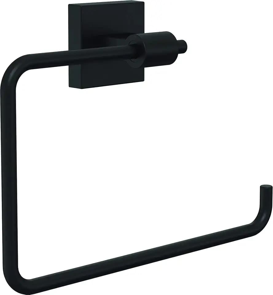 Franklin Brass Hand Towel Holder | Square Matte Black Ring for Hanging Towels in Kitchen, Bathroom | Maxted Accessories