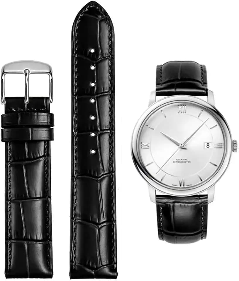 Watch Bands Genuine Leather Embossed Alligator Grain Calfskin Replacement Strap for Women Men Bracelet Choose Color Width 16mm 17mm 18mm 19mm 20mm 21mm 22mm 22mm 24mm