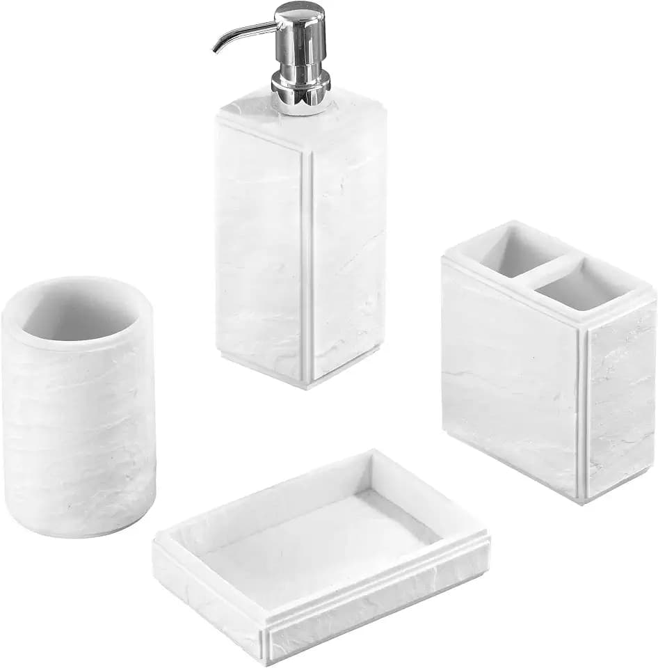 Nicole Miller - Bathroom Set, Lotion Pump, Tumbler, Toothbrush/Soap Holder