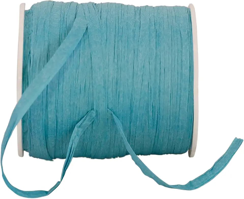 Reliant Ribbon 25124-913-01C Paper Raffia Ribbon, 1/4 Inch X 100 Yards, Turquoise