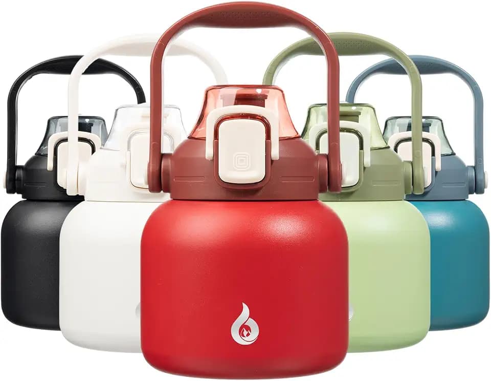 BJPKPK 20oz Insulated Water Bottle with Straw Lid, Cute Stainless Bottle