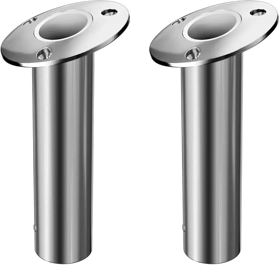 2Pcs Rod Holders for Fishing Boat, Heavy Duty 316 Stainless Steel Fishing Rod Pole Holder, Flush Mount, 15/30/90 Degree