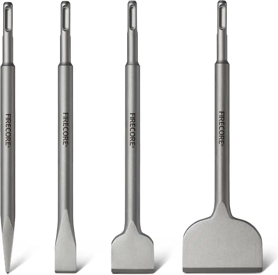 SDS Plus Chisel Set,Firecore 4pcs Tile Removal Chisel Bits for Hammer Drill