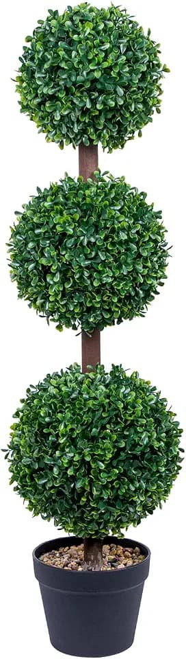 4FT Artificial Boxwood Topiary Fake Tree for Indoor Outdoor Home Decor 1PC